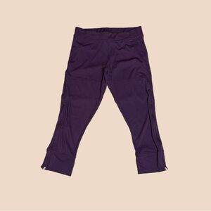 Adidas by Stella Mccartney Purple Mesh Side Zip Capri Active Pants Sz S